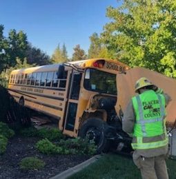 Two Escape Serious Injury In Auburn Bus Crash Tuesday!